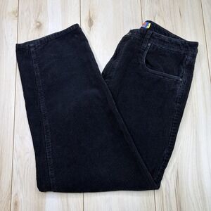 EMPYRE Mens Relaxed Fit Corduroy Pants Black Size 34x28 Cotton Baggy